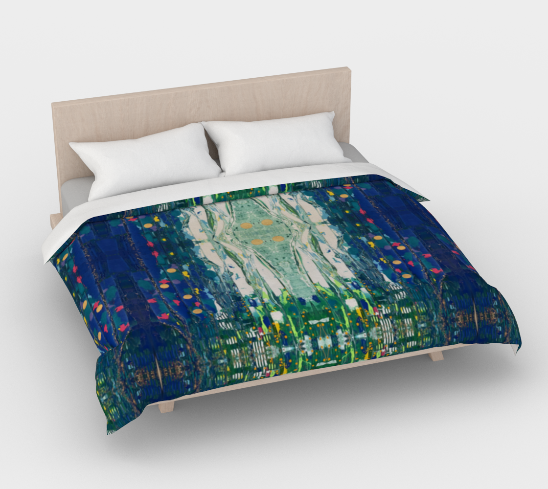 "By Monty's Marsh" Duvet Cover (Blue, Green)