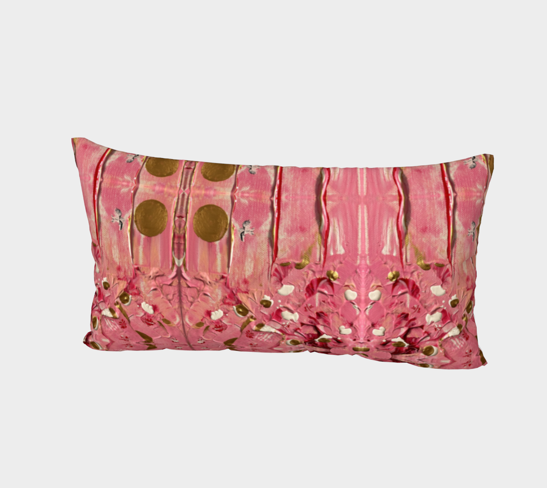 "Gratitude" Bed Pillow Sham (Pink, Gold)