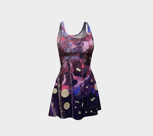 “Familium Dominum” Flare Dress (Purple, Pink, Silver)