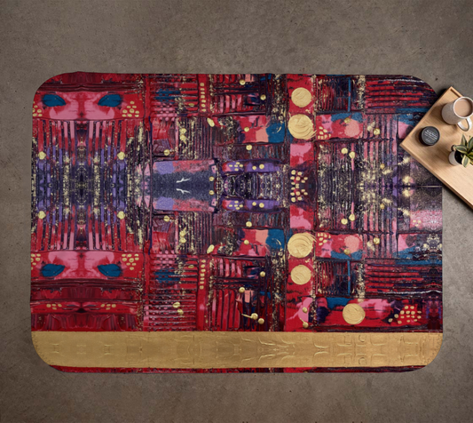 "Longing for Peace Patchwork" Blanket (Red, Pink, Purple)