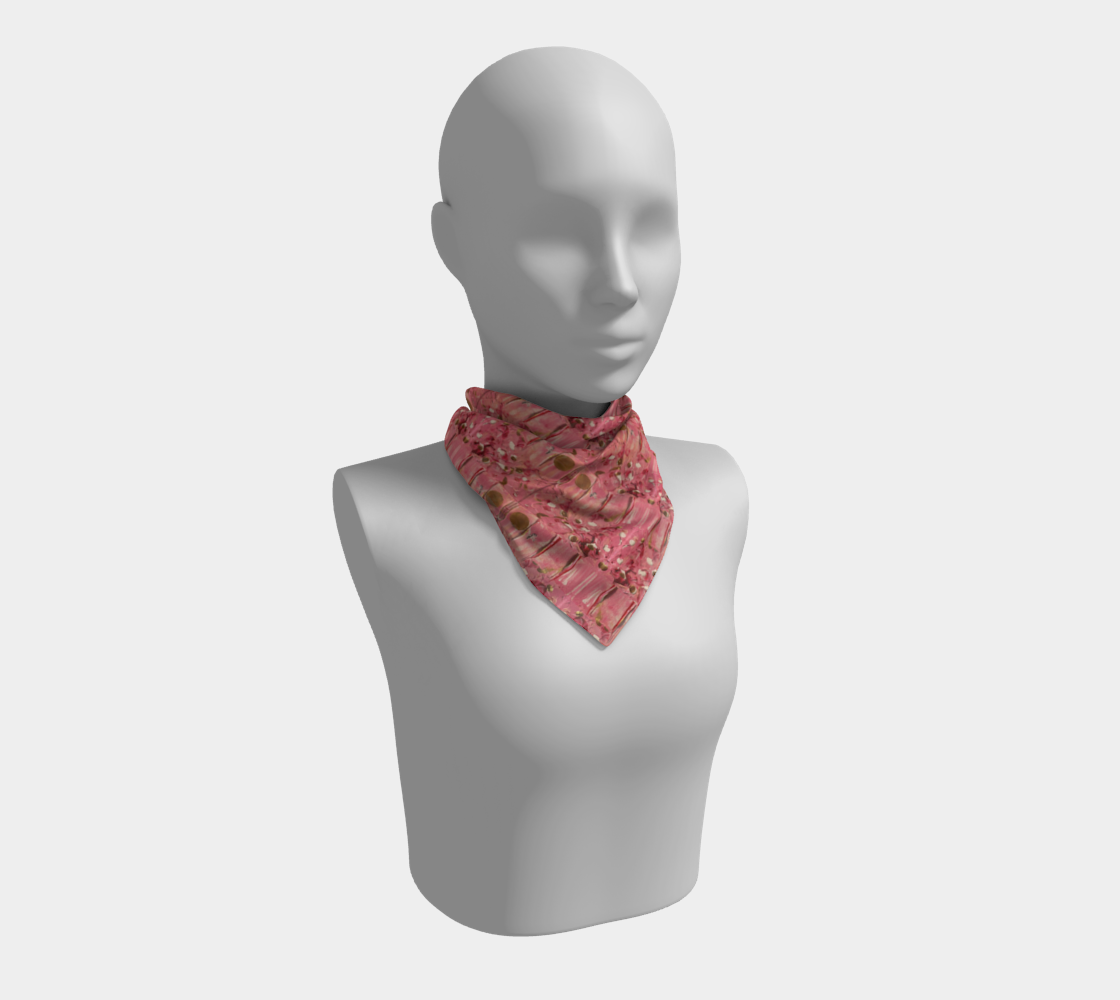 "Gratitude" Square Scarf (Pink, Gold)