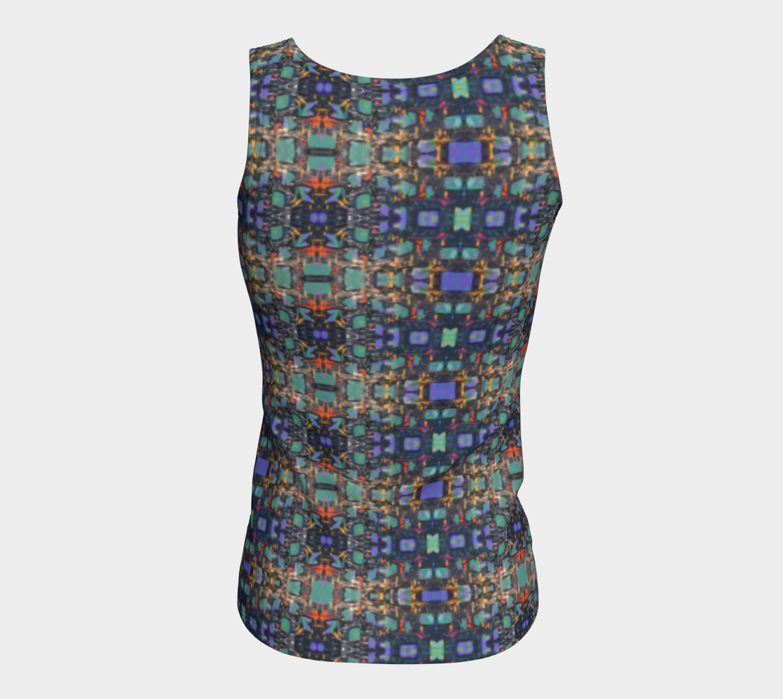 "Georgia Strait" Fitted Tank LONG (Aqua, Purple)