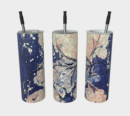 "Hydrangeas" Matte Tumbler (Purple, Blush, White)