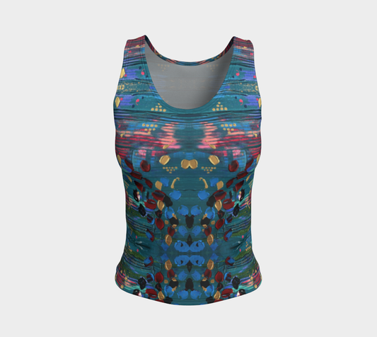 "Grace Under Water" Fitted Tank (Aqua, Pink)
