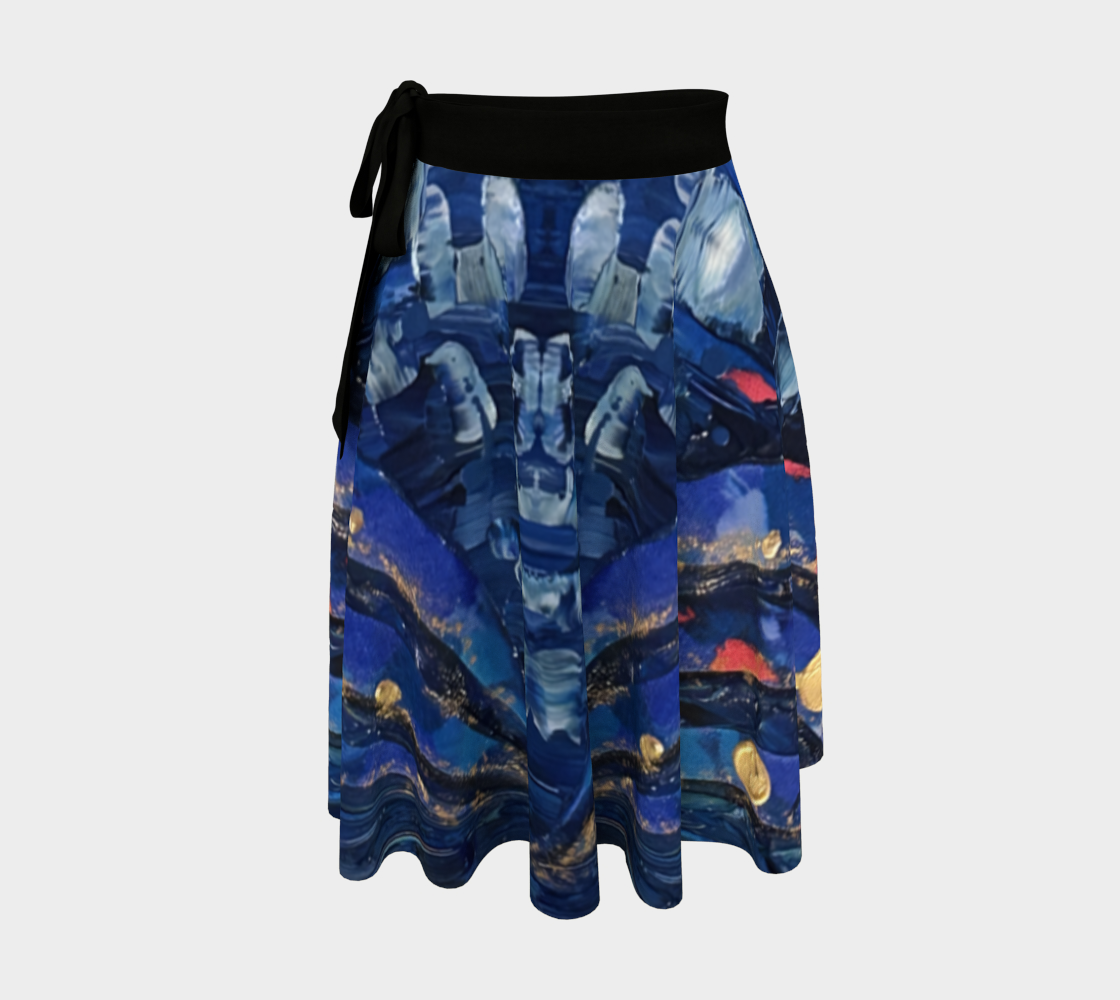 "Blue Sky" Wrap Skirt (Blue, Pink)