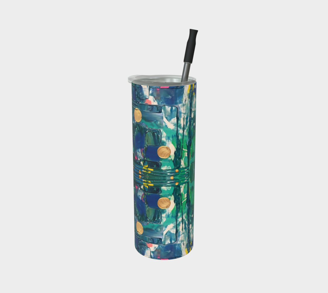"Water Lilies" Matte Tumbler (Aqua, Green, Blue)