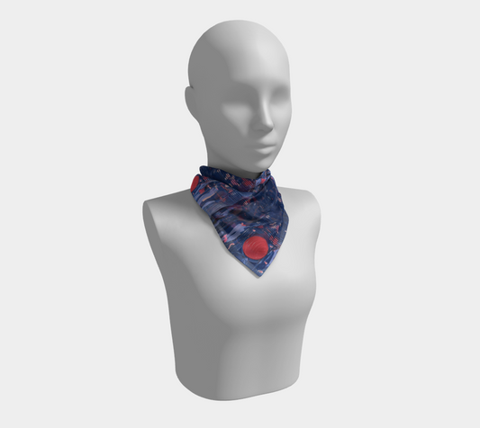 "Joy" Square Scarf (Blue, Pink)