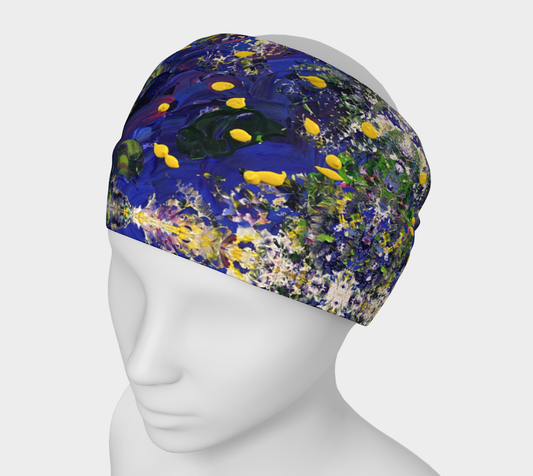 "Spring Flowers" #2 Headband (Purple, Yellow)