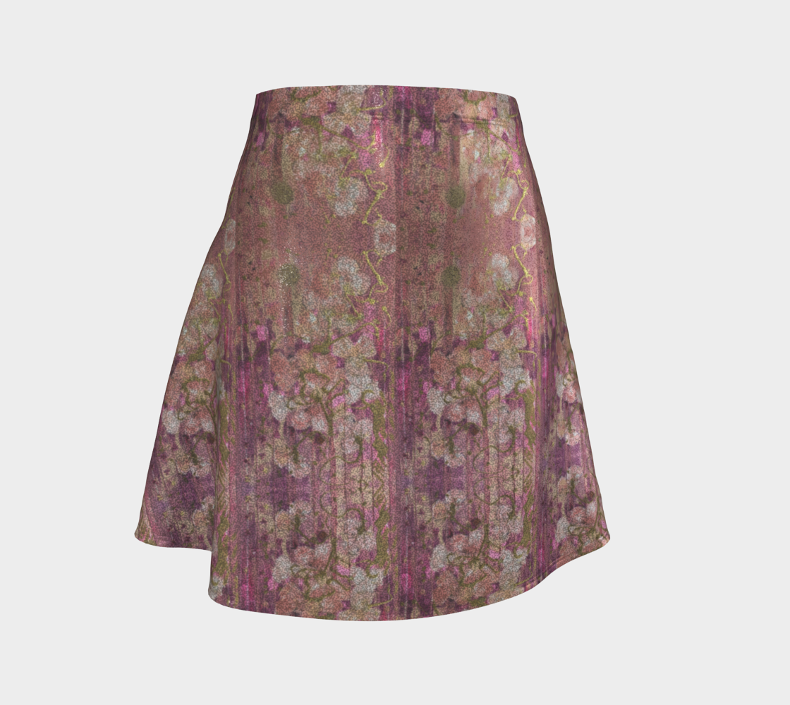 "Seeding Hope" Flare Skirt (Pink, Gold)