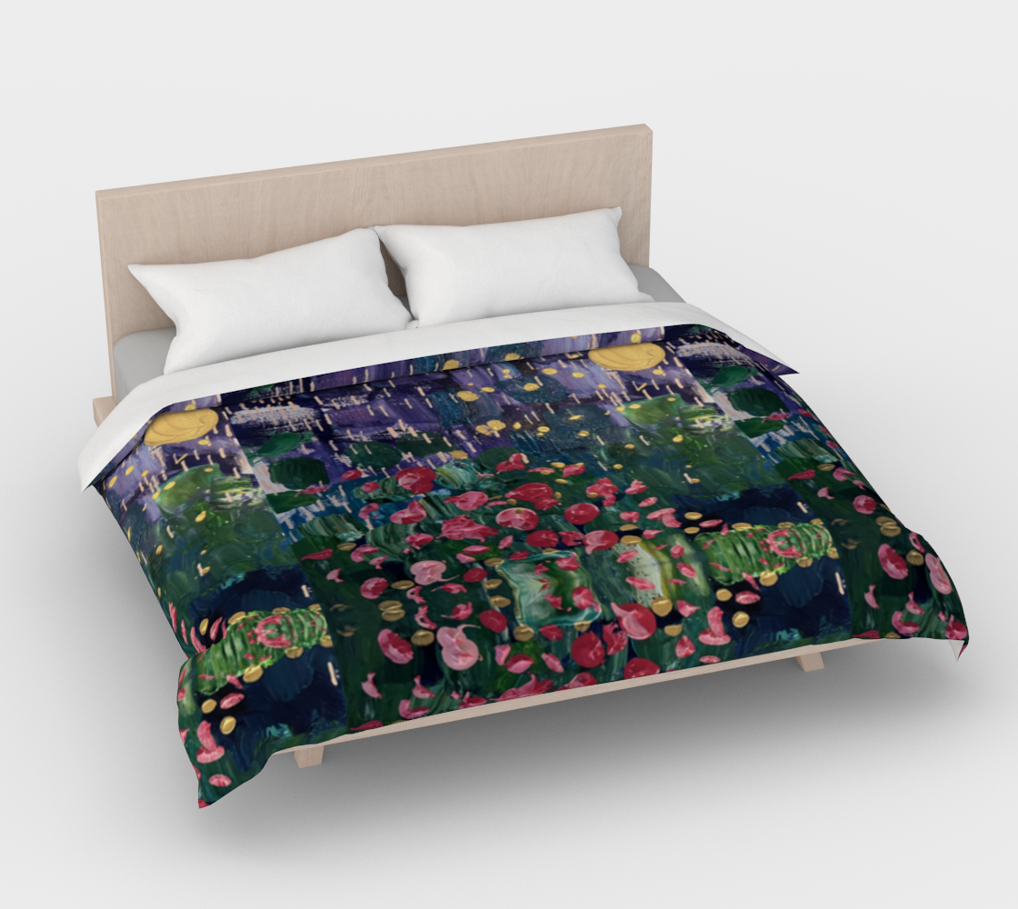 "Spring Rain" Duvet Cover (Purple, Green, Pink)