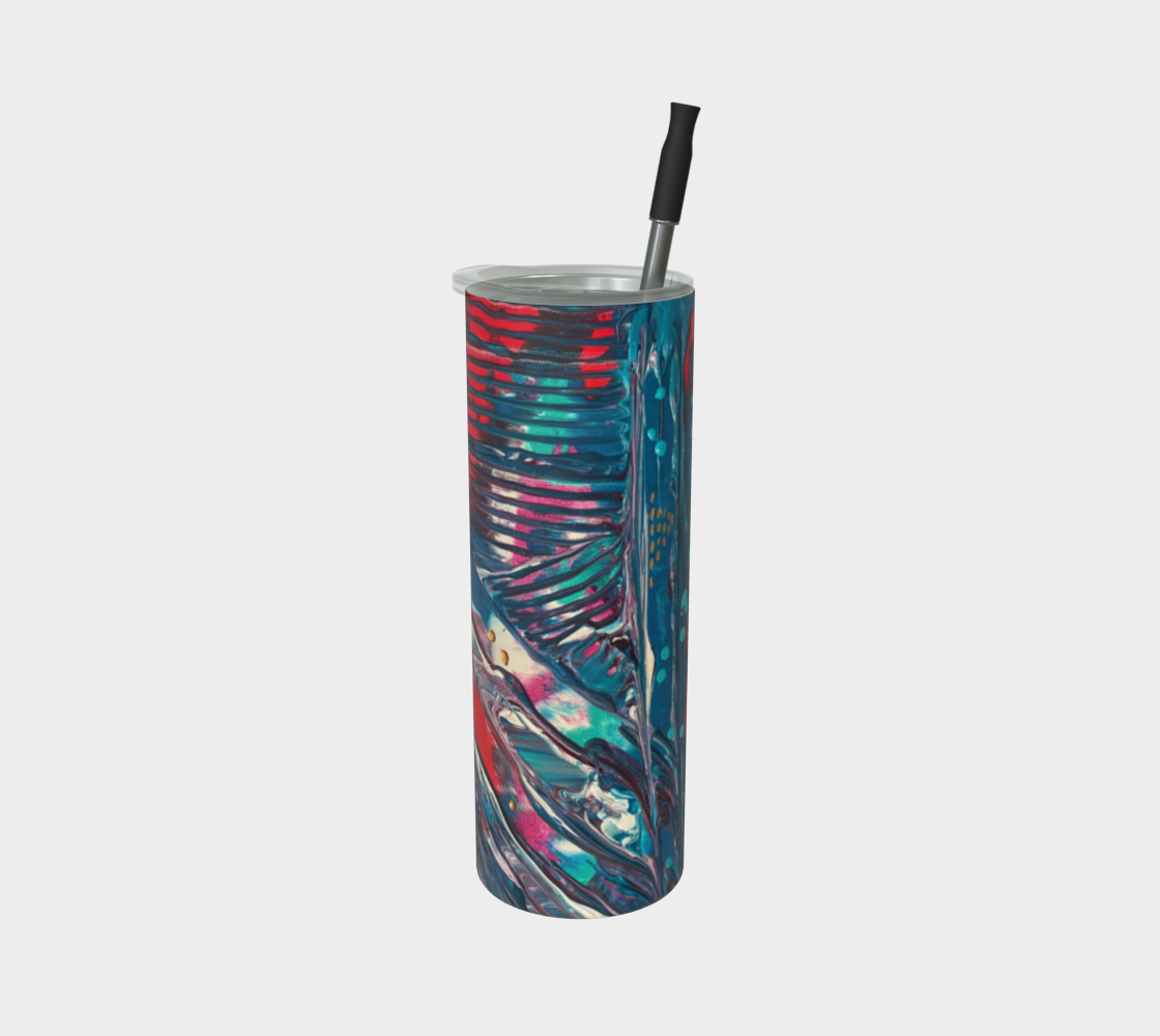 "Awakening" Matte Tumbler (Turquoise, Red, Gold)