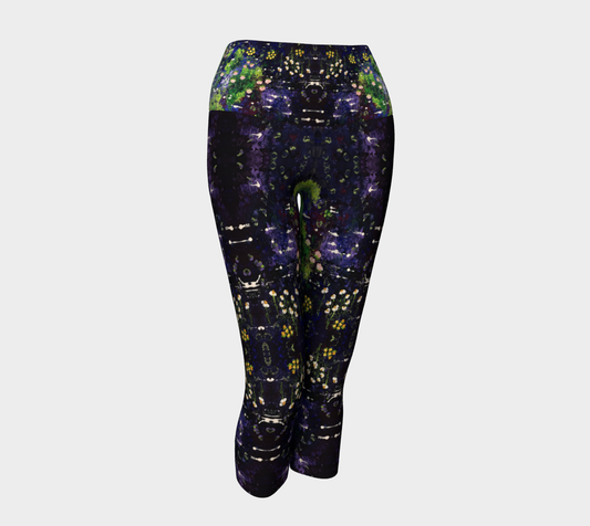 "Monty's Marsh in Summer " Yoga Capris (Purple, Green)