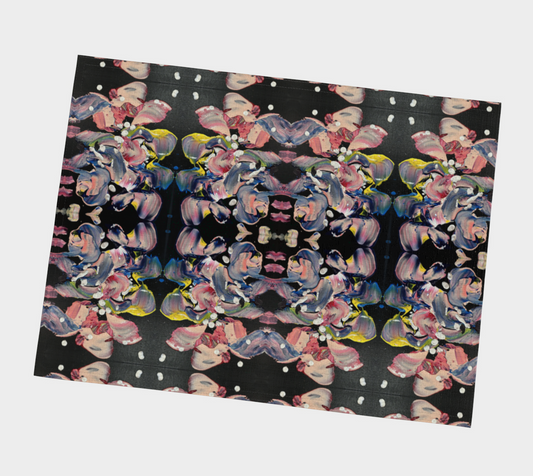 “Grace in Orchid Petals” Placemat (Black, Pink)