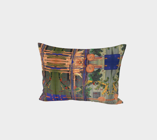 "Coming Home Again" Bed Pillow Sham (Green,Blue)