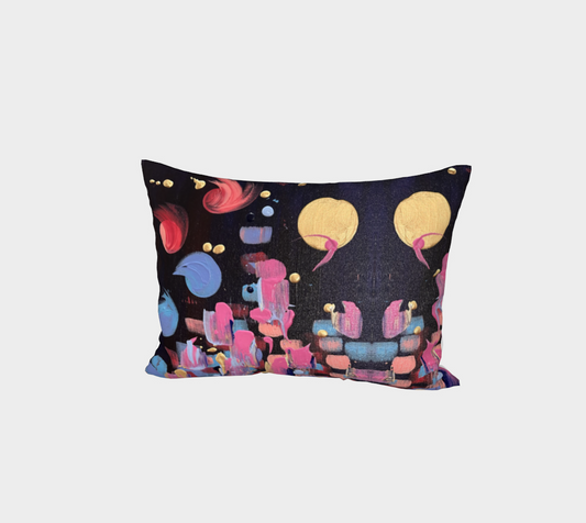 "Winter Night" Bed Pillow Sham (Purple, Pink)