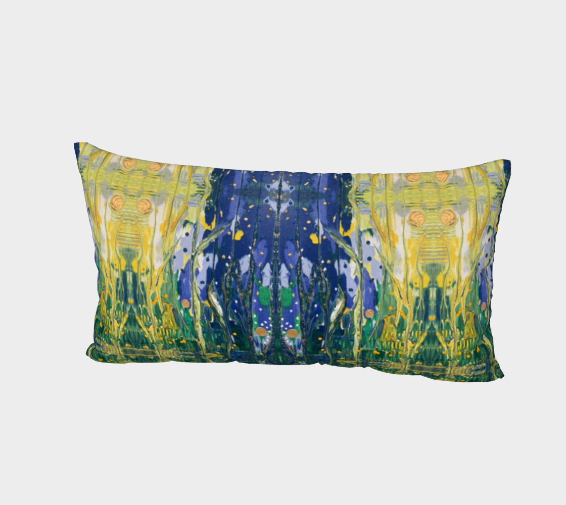 "Spring Awakening" Bed Pillow Sham (Blue, Green)