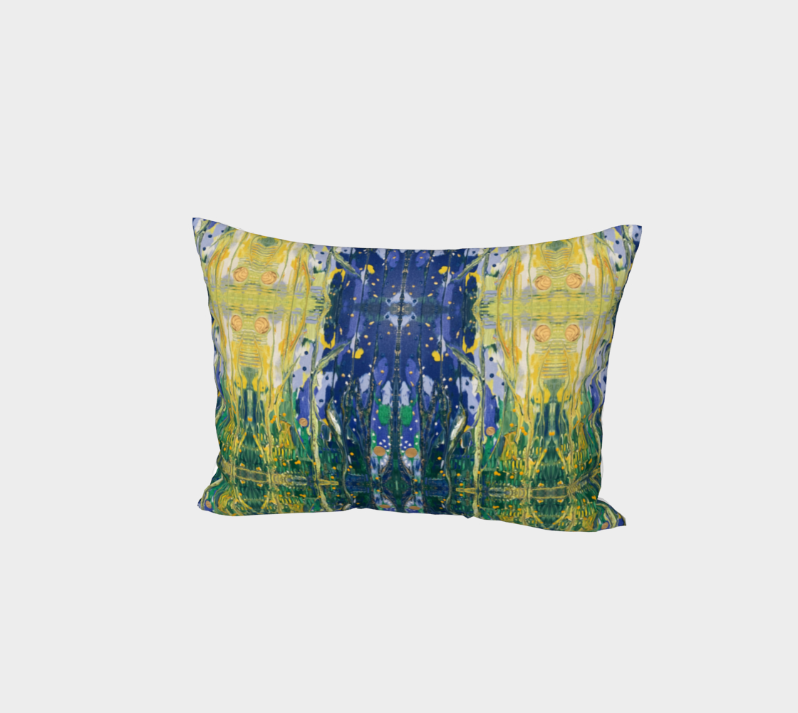 "Spring Awakening" Bed Pillow Sham (Blue, Green)