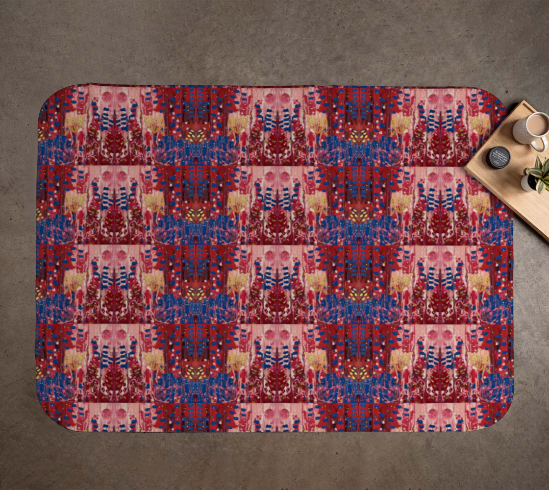 "Hearts and Flowers" Blanket #2 (Red, Pink, Blue)