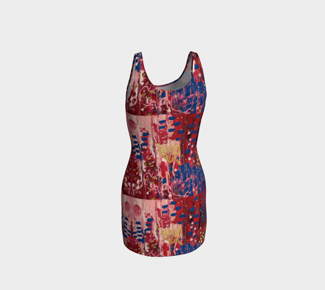 "Hearts and Flowers" Bodycon Dress (Red, Pink, Blue)