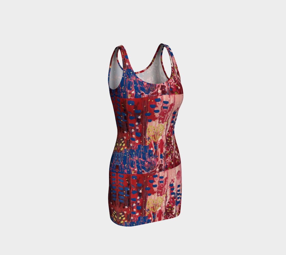 "Hearts and Flowers" Bodycon Dress (Red, Pink, Blue)