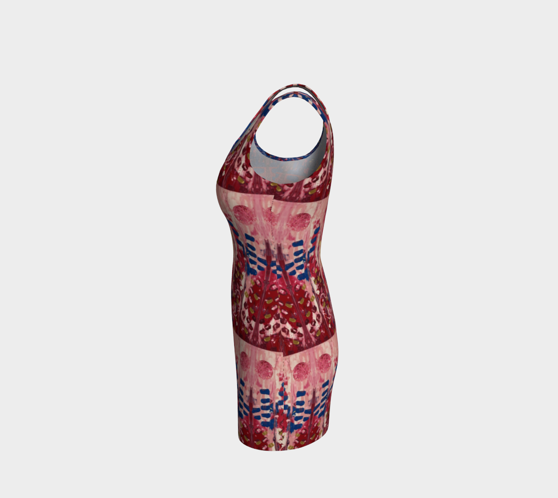 "Hearts and Flowers" Bodycon Dress (Red, Pink, Blue)
