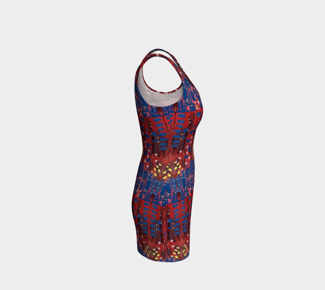 "Hearts and Flowers" Bodycon Dress (Red, Pink, Blue)
