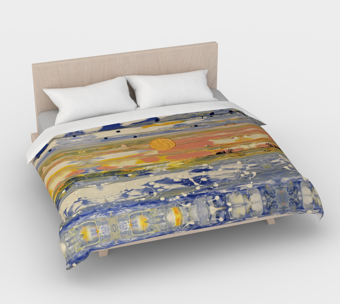 "Bruce County Winter" Duvet Cover ( Buff/White, Blue, Peach, Yellow)