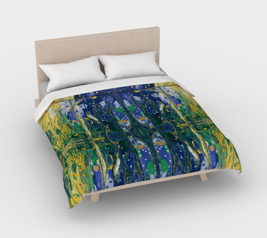 "Spring Awakening" Duvet Cover (Blue, Green)