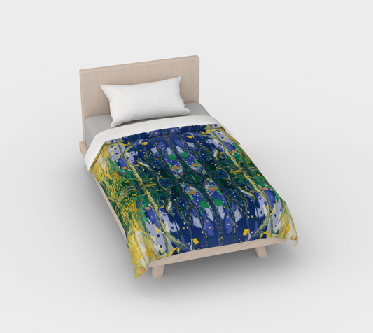"Spring Awakening" Duvet Cover (Blue, Green)
