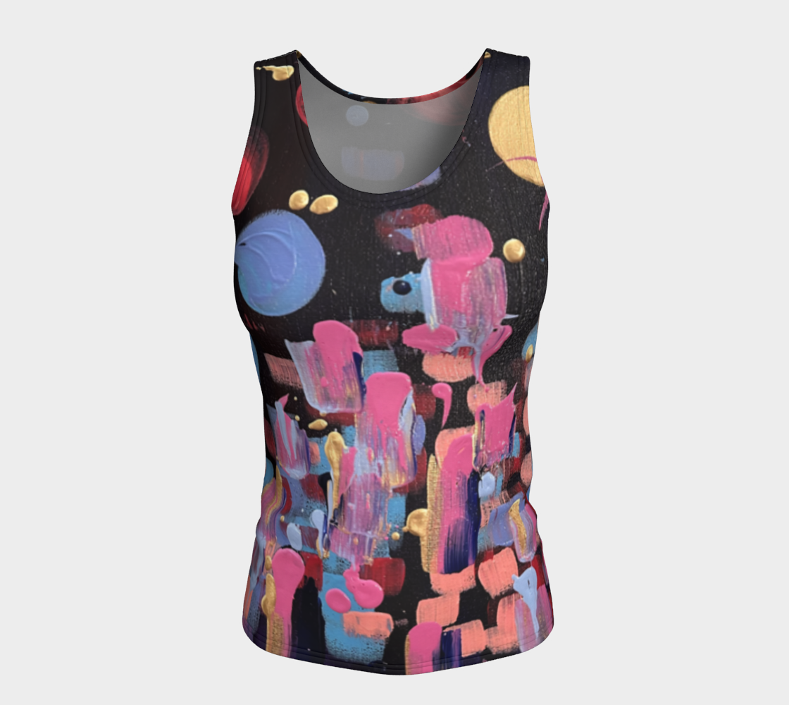 "Winter Night" Fitted Tank (Purple, Pink)