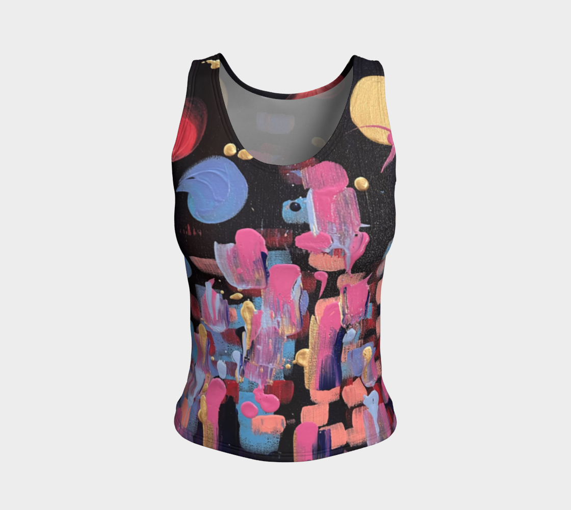"Winter Night" Fitted Tank (Purple, Pink)
