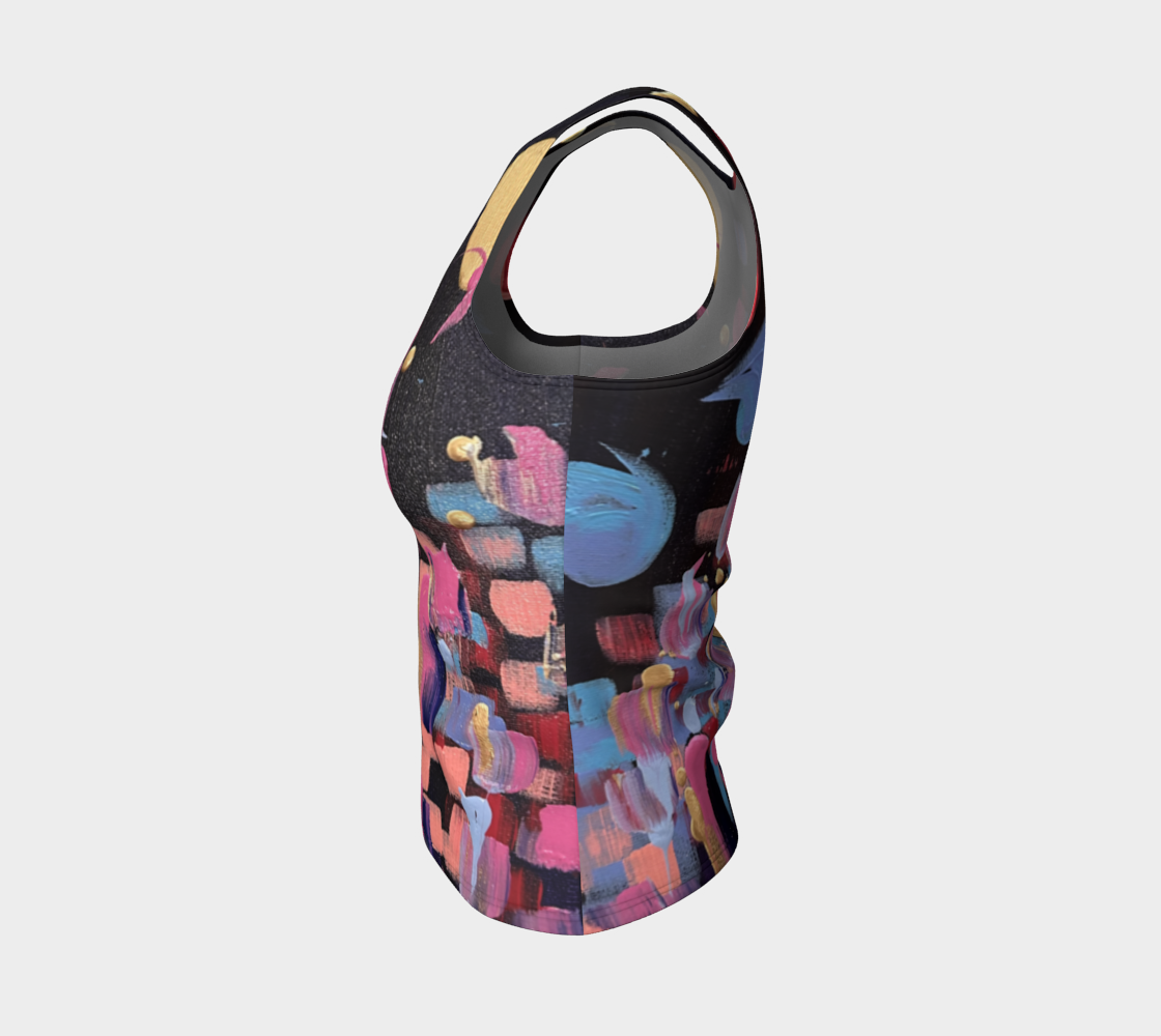 "Winter Night" Fitted Tank LONG (Purple, Pink)