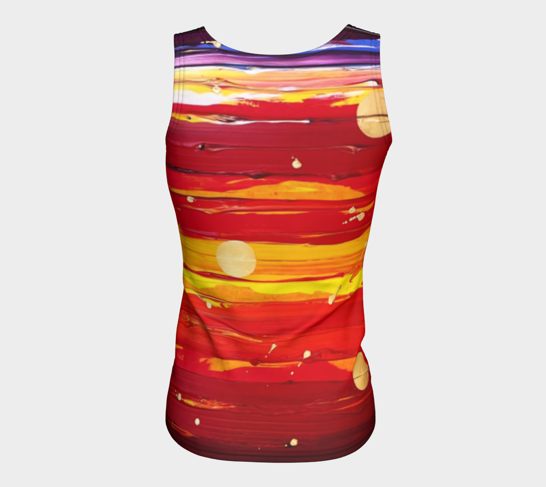 "View From the Red Planet" Fitted Tank LONG (Red)