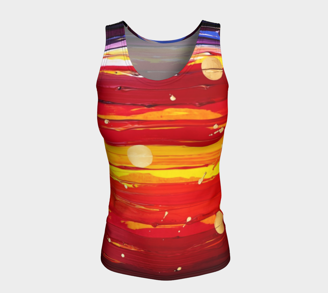 "View From the Red Planet" Fitted Tank LONG (Red)