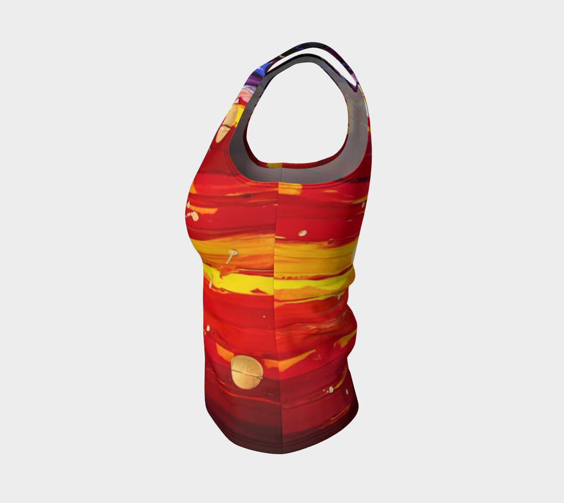 "View From the Red Planet" Fitted Tank LONG (Red)