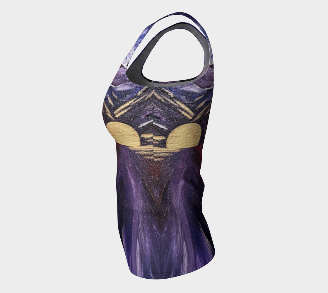 "Winter Lake" Fitted Tank LONG (Purple, Gold)