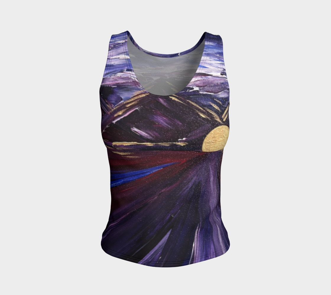 "Winter Lake" Fitted Tank (Purple, Gold)