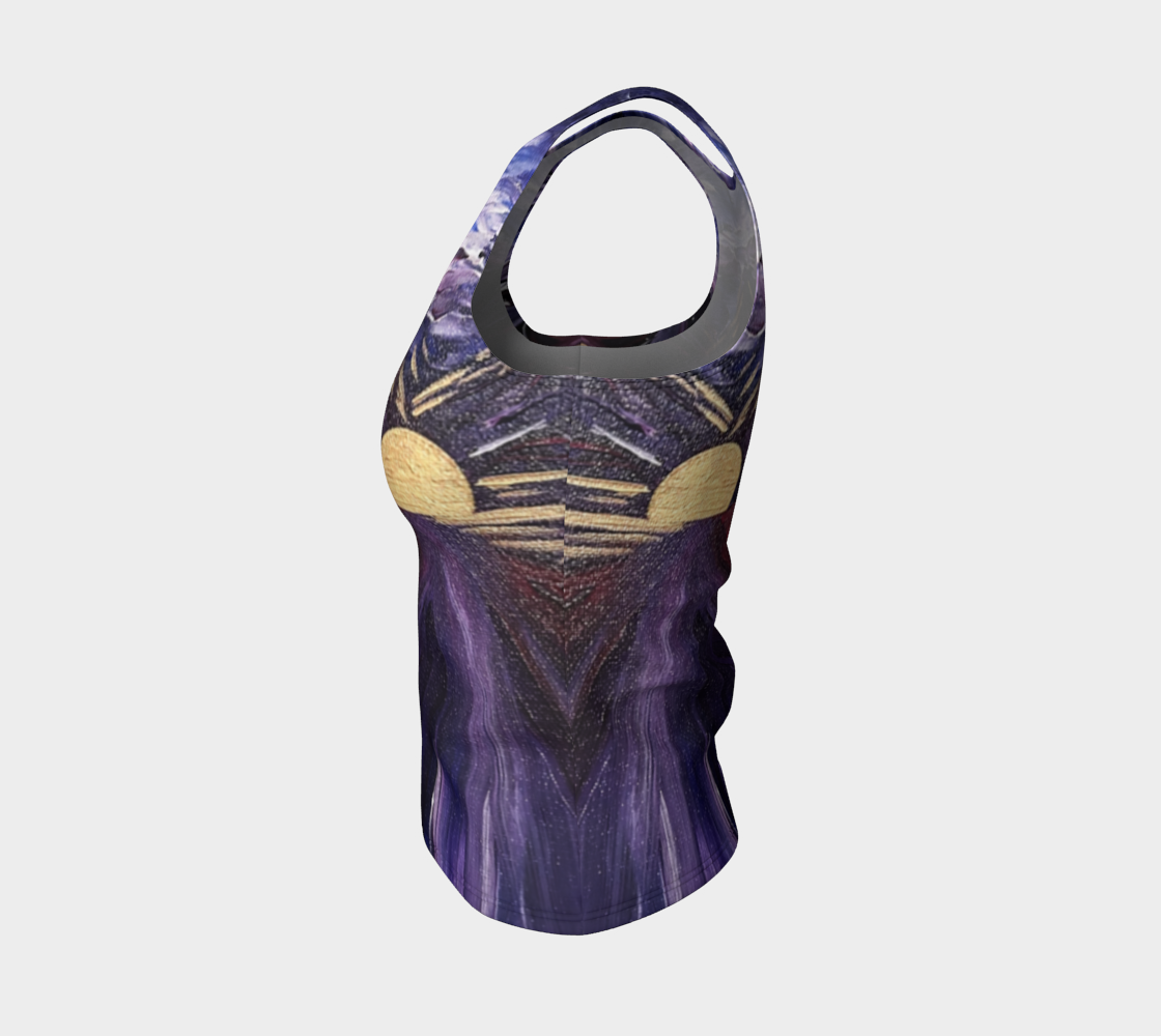 "Winter Lake" Fitted Tank LONG (Purple, Gold)