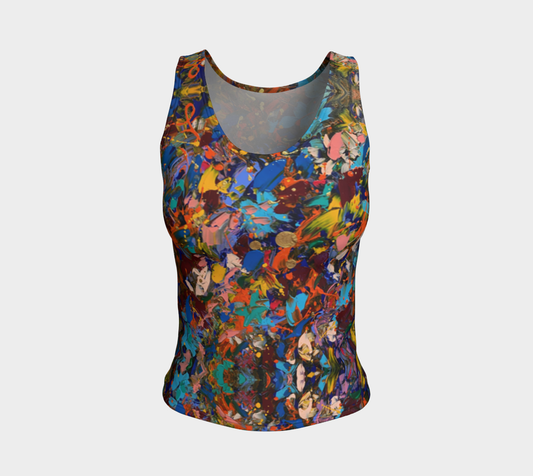 "Crazy For You " Fitted Tank LONG ( Multi)