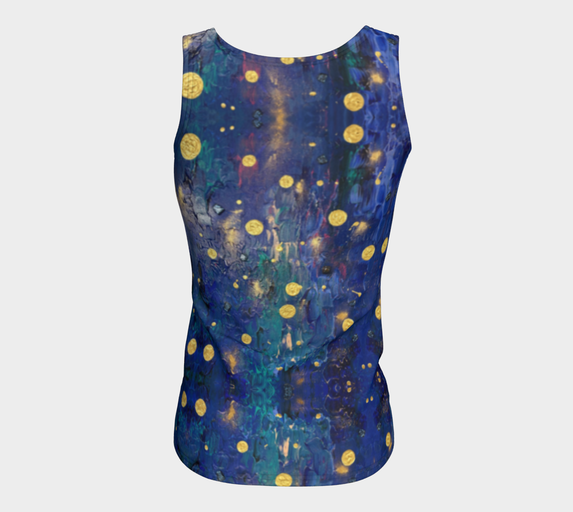 "Advent Blue" Fitted Tank Top #2 (Blue, Gold)