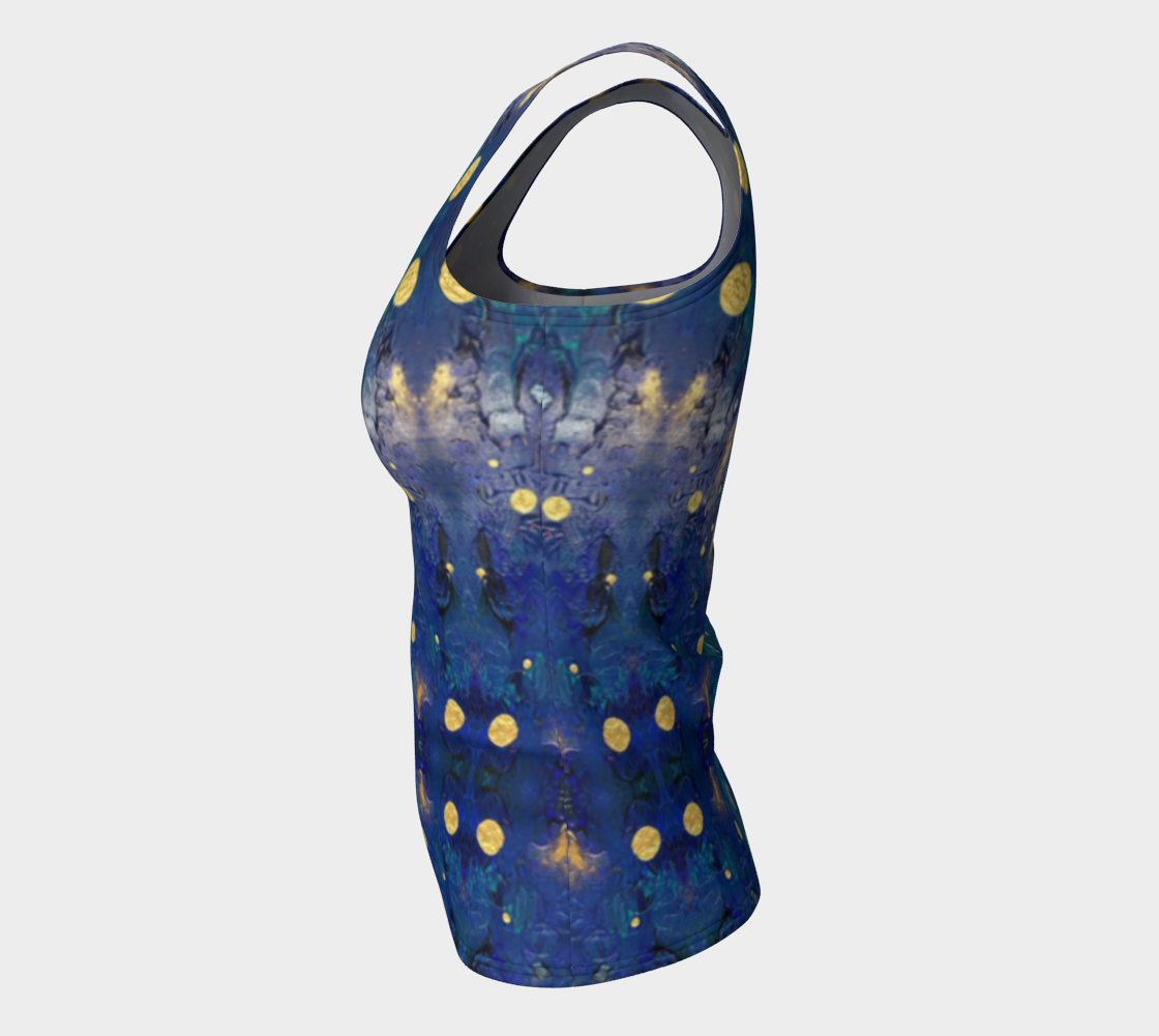 "Advent Blue" Fitted Tank Top #2 (Blue, Gold)