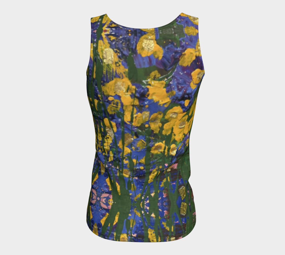 "Buttercups" Fitted Tank Top (Yellow, Purple, Green)