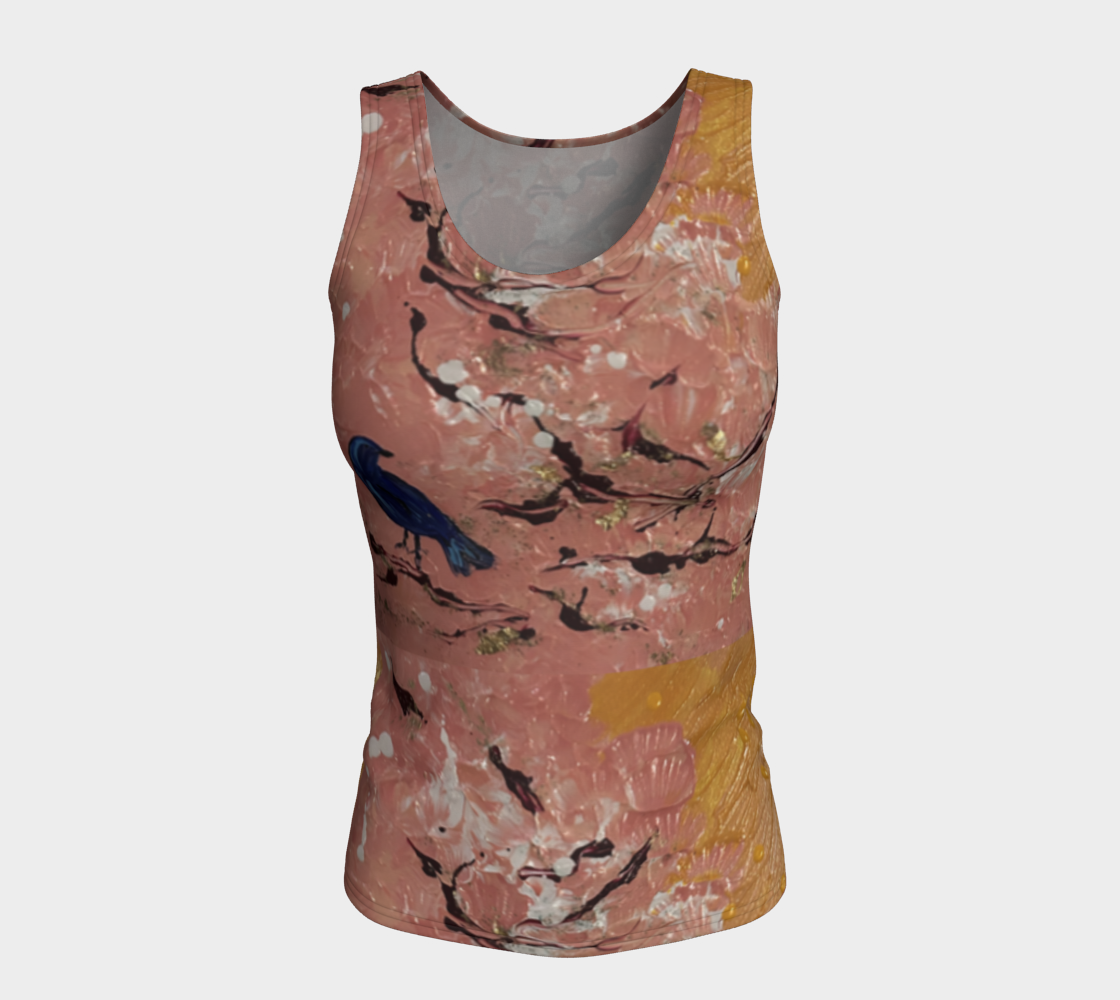 "Bluebird" Fitted Tank LONG (Pink, Blue, Yellow)