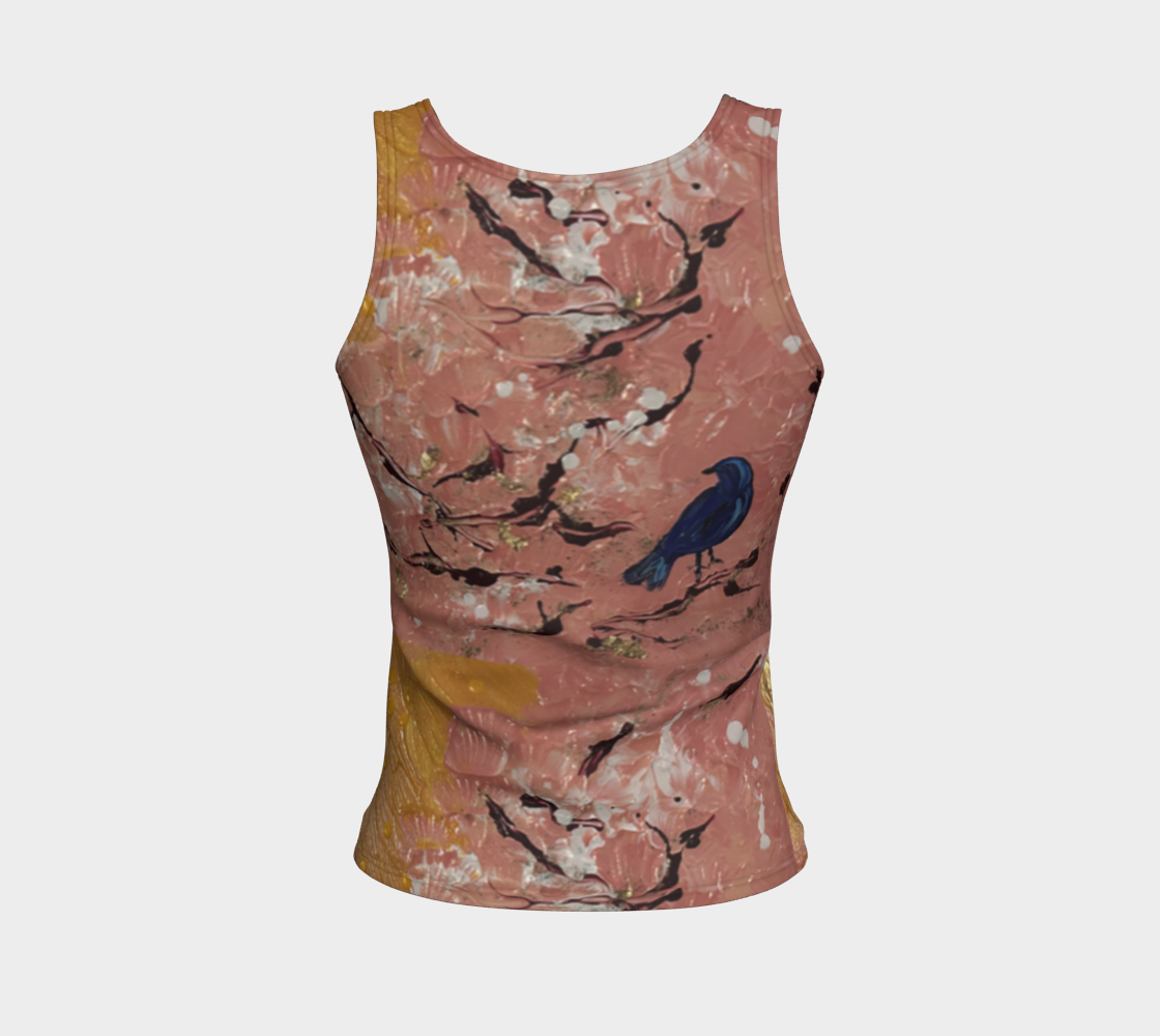 "Bluebird" Fitted Tank LONG (Pink, Blue, Yellow)