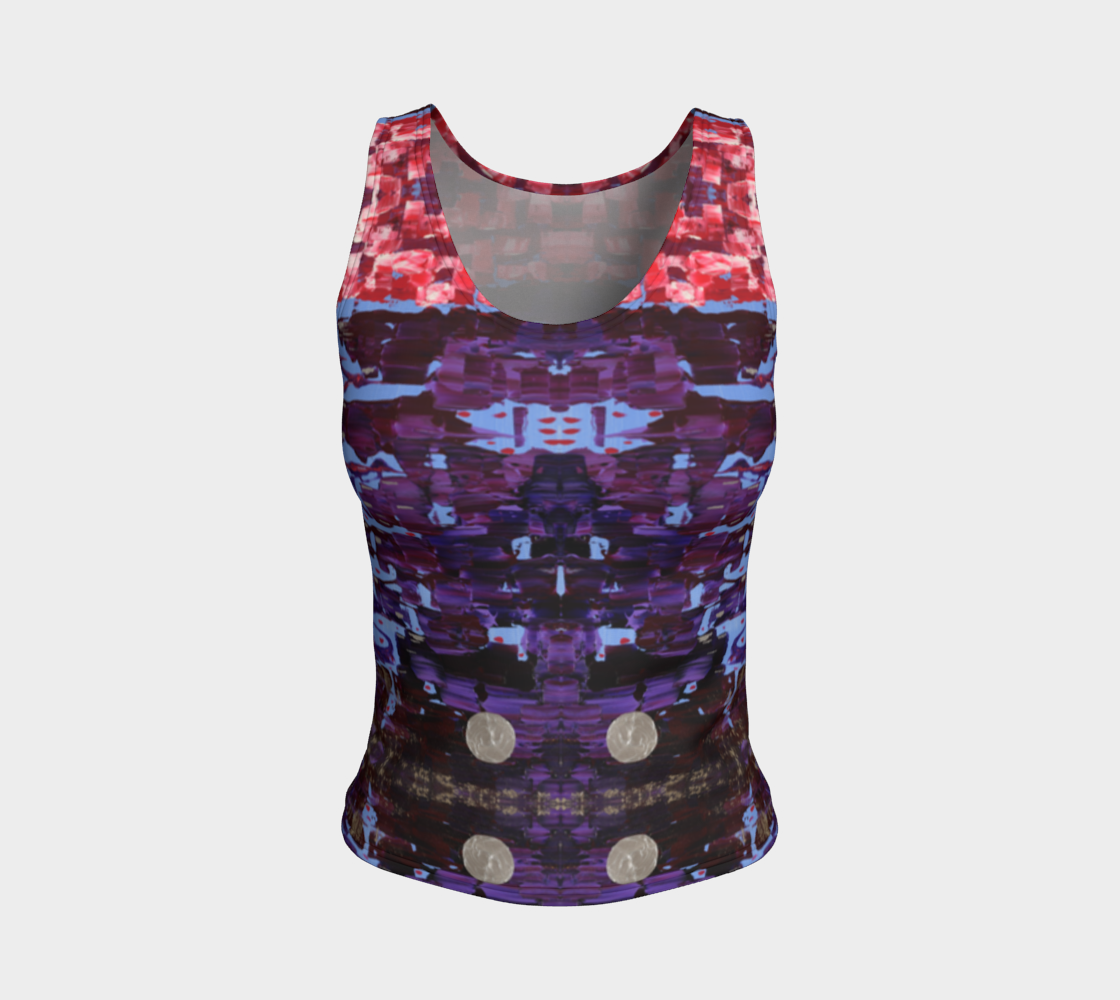 "Wisdom" Fitted Tank Top LONG (Purple and Pink)