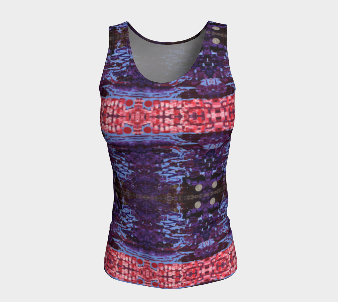 "Wisdom" Fitted Tank Top #2 LONG (Purple and Pink)