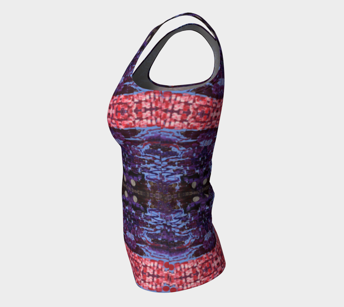 "Wisdom" Fitted Tank Top #2 LONG (Purple and Pink)