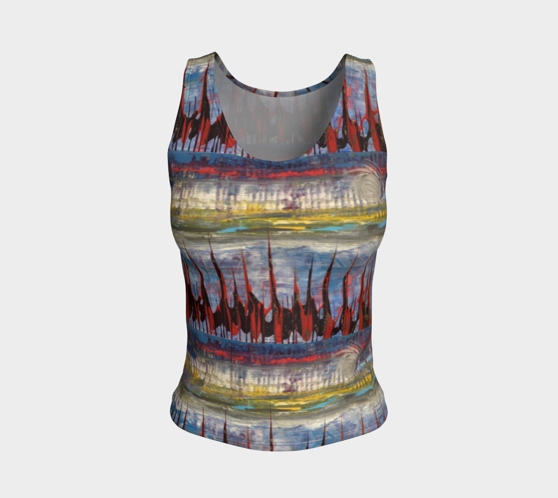 "Northern Reflections" Fitted Tank Top (Blue, Grey, Pink)