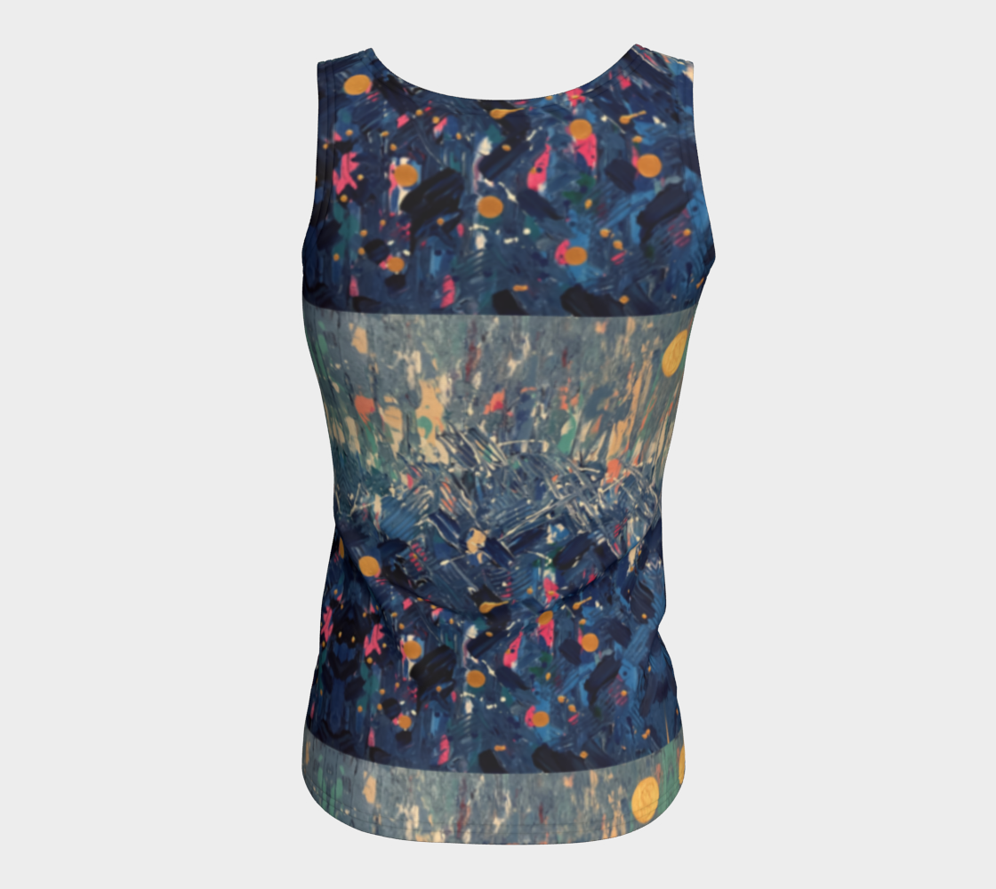 "Blue Mountain" Fitted Tank Top LONG ( Blue, Pink)