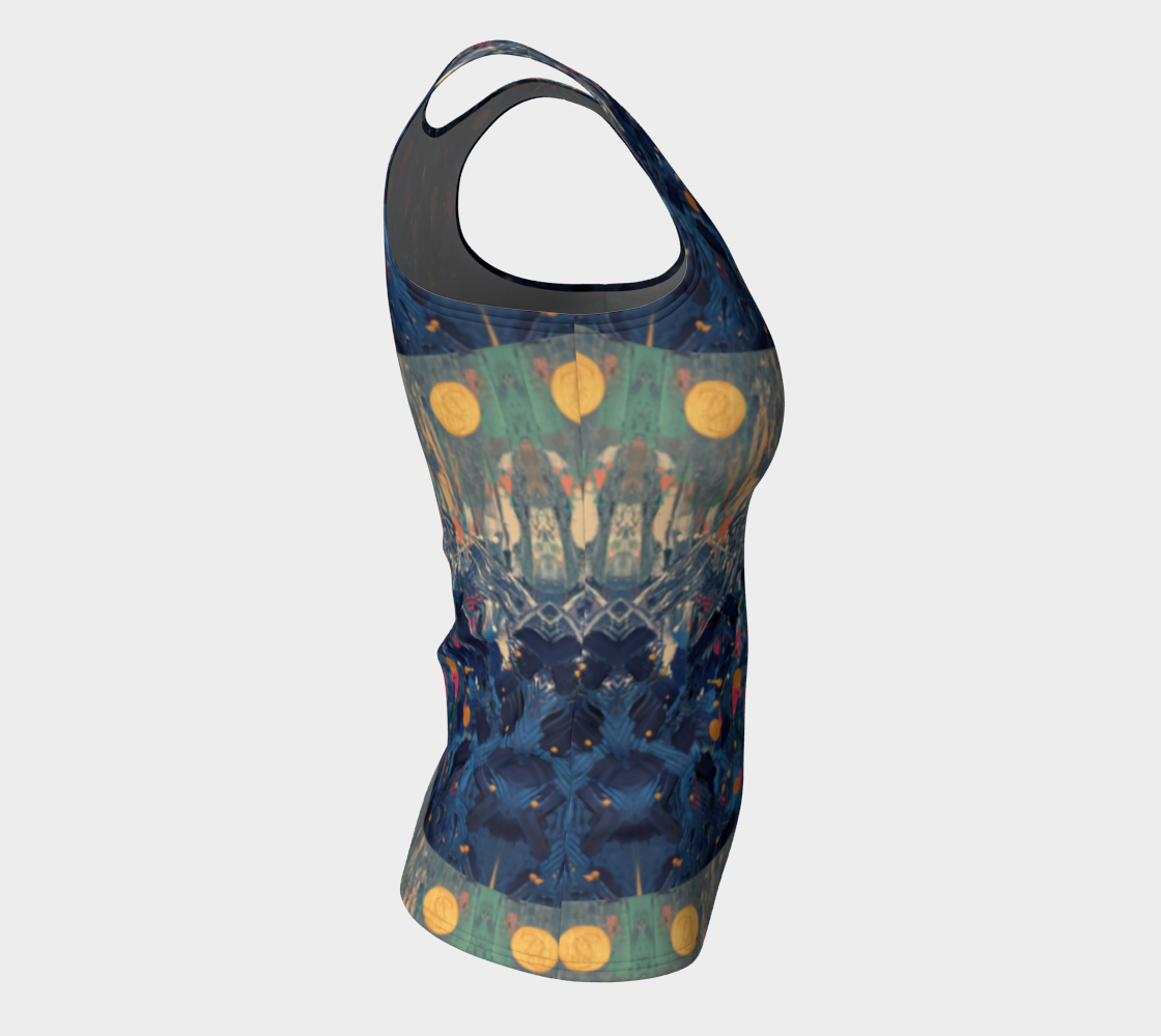 "Blue Mountain" Fitted Tank Top LONG ( Blue, Pink)